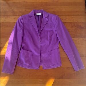 AKRIS PUNTO Magenta Purple Textured Cotton blazer, Sz 6, $1,125